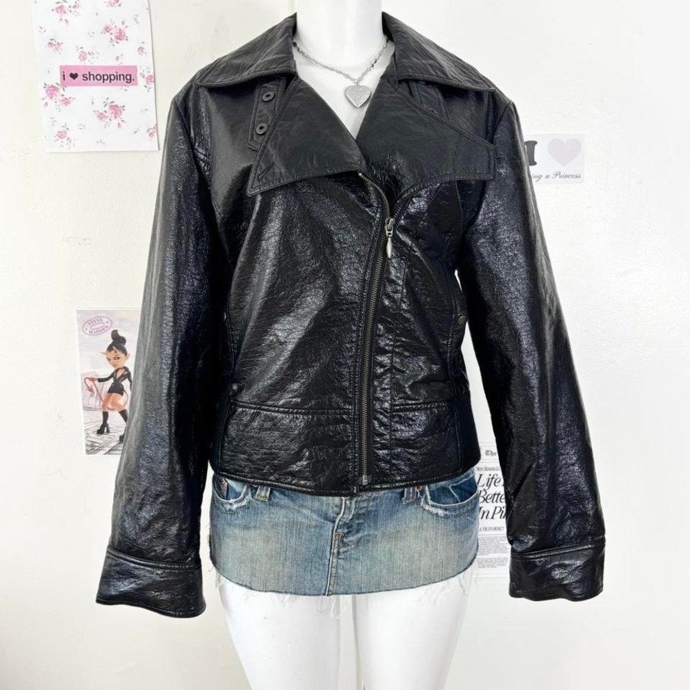 Apt. 9 Black Faux Leather Moto Jacket (Size XL)